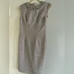 Eliza J  Cocktail Cream & Silver Cockail Holiday  Dress! New w/out tags.